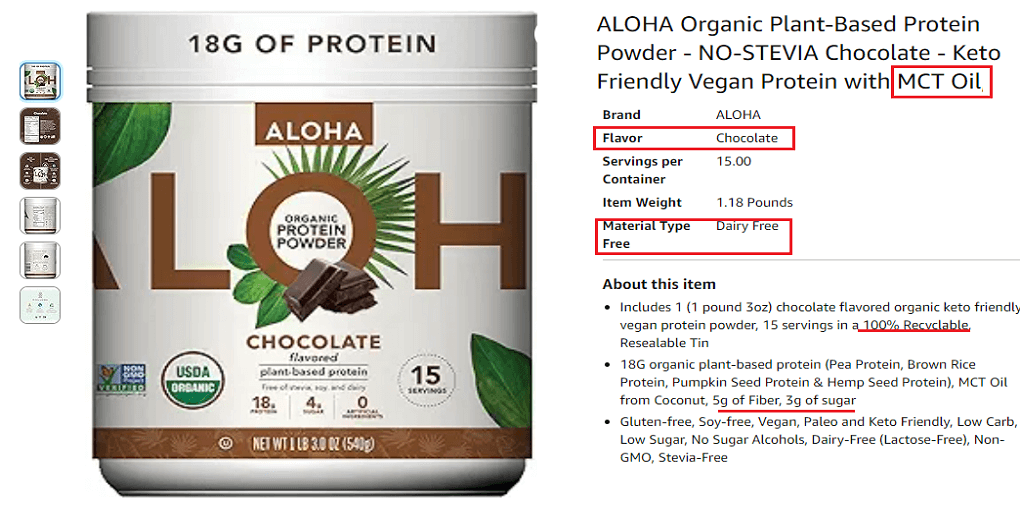 1. ALOHA Organic Plant-Based Protein Powder