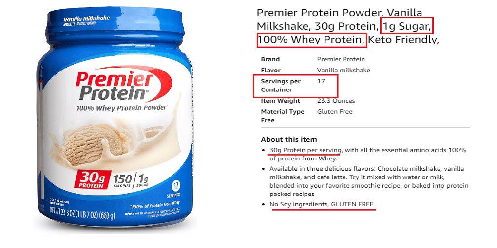 1. Premier Protein Powder, 