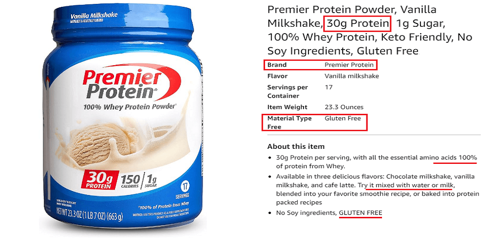 Premier Protein Powder, Vanilla Milkshake 