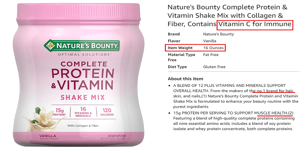 2.1 Nature's Bounty Complete Protein