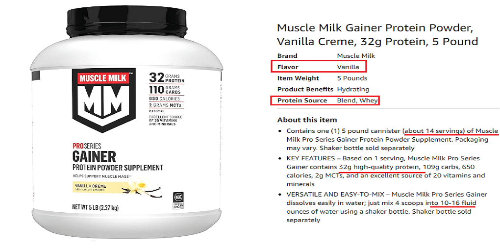 2.1.1Muscle Milk Gainer Protein Powder, Vanilla Creme