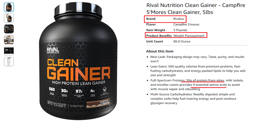Rival Nutrition Clean Gainer - Campfire S'Mores Clean Gainer, 5lbs